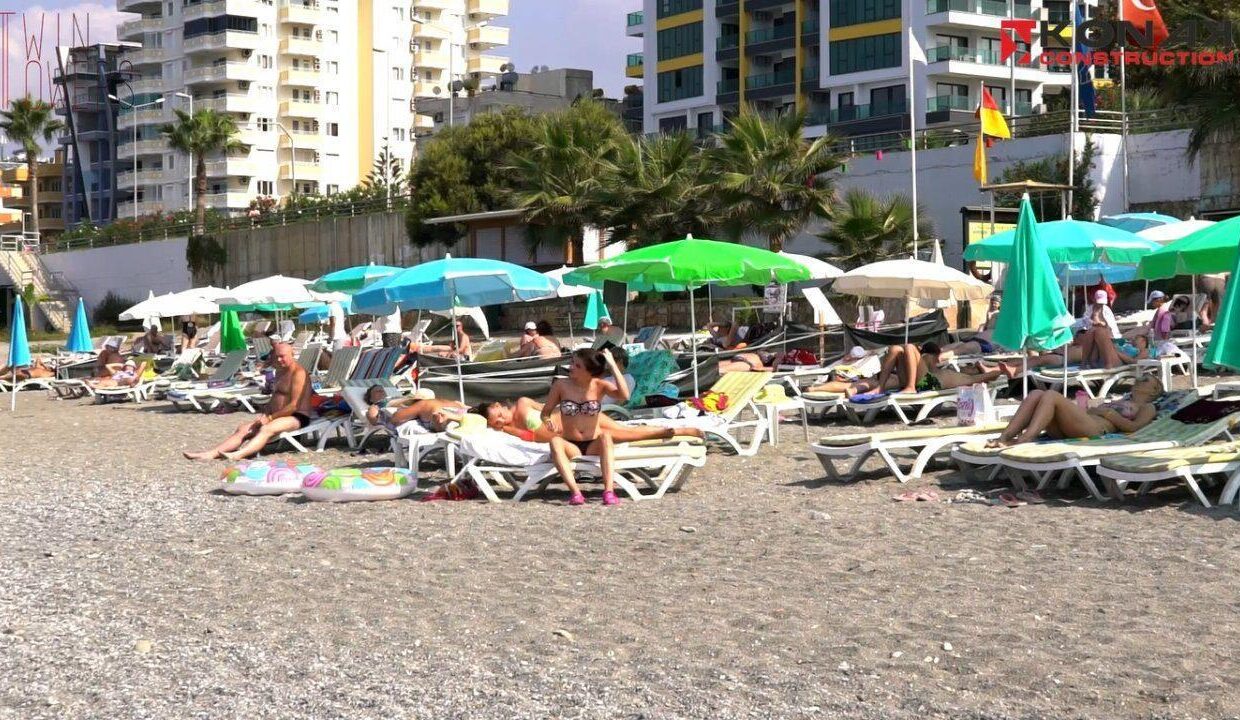 Twin towers lägenhetskomplex i Alanya