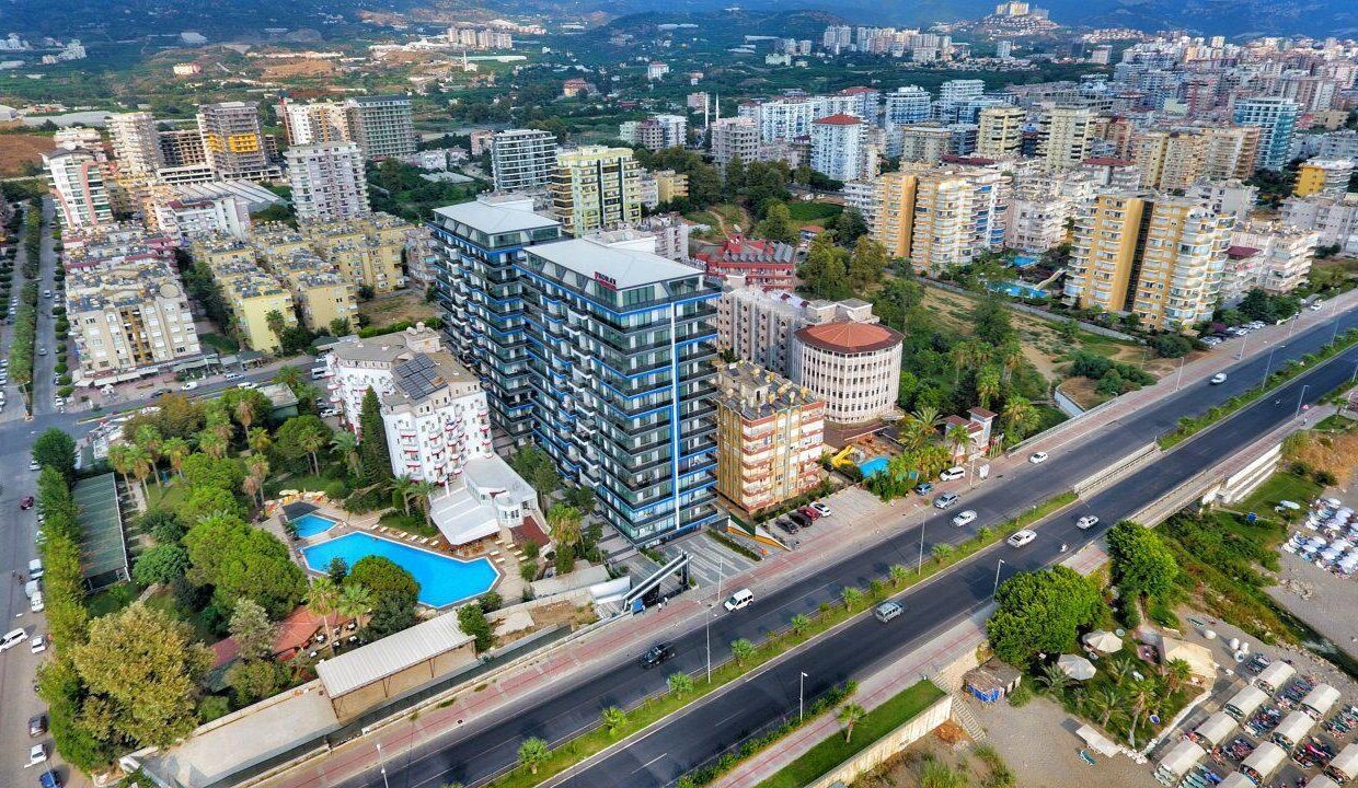 Twin towers lägenhetskomplex i Alanya