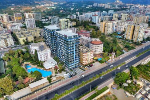 Twin towers lägenhetskomplex i Alanya