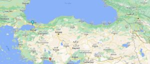 The city of Alanya, Turkey on the map